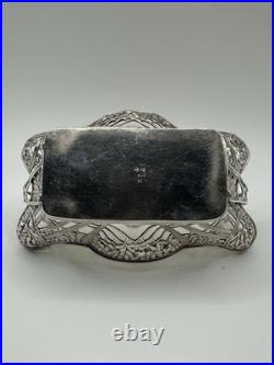 Vintage German Silver Decorative Basket with Floral Design 1800s
