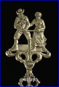 Vintage German Silver Dutch Style Openwork Genre Scene Serving Spoon 10 Vintage German Silver Dutch Style Openwork Genre Scene Serving Spoon 10