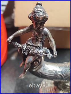 Vintage German Silver Vase Hand Chased & Repousse Rococo style Cornucopia 800