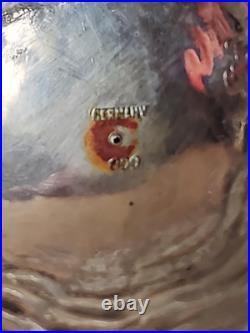 Vintage German Silver Vase Hand Chased & Repousse Rococo style Cornucopia 800