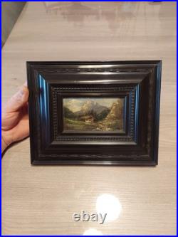 Vintage German Small Oil Painting Antique Framed By K. MAYERHOFER