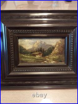 Vintage German Small Oil Painting Antique Framed By K. MAYERHOFER