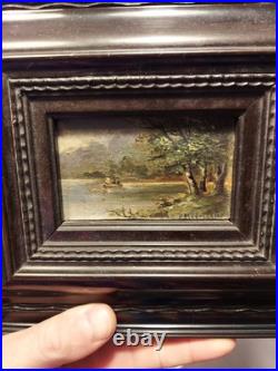Vintage German Small Oil Painting Antique Framed By K. MAYERHOFER Vintage German Small Oil Painting Antique Framed By K. MAYERHOFER