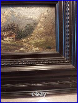 Vintage German Small Oil Painting Antique Framed By K. MAYERHOFER
