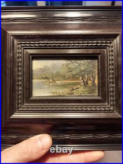 Vintage German Small Oil Painting Antique Framed By K. MAYERHOFER Vintage German Small Oil Painting Antique Framed By K. MAYERHOFER