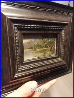 Vintage German Small Oil Painting Antique Framed By K. MAYERHOFER Vintage German Small Oil Painting Antique Framed By K. MAYERHOFER