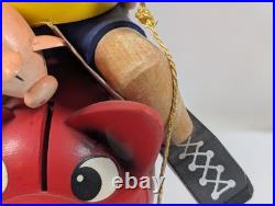 Vintage German Smoker Incense Burner Riding A Pig Piggy Bank Rare