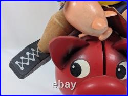 Vintage German Smoker Incense Burner Riding A Pig Piggy Bank Rare