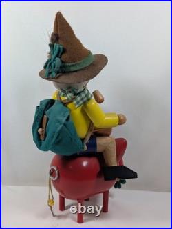 Vintage German Smoker Incense Burner Riding A Pig Piggy Bank Rare