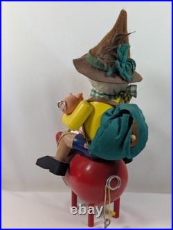 Vintage German Smoker Incense Burner Riding A Pig Piggy Bank Rare