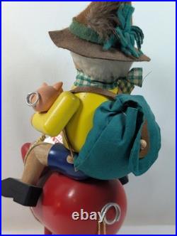 Vintage German Smoker Incense Burner Riding A Pig Piggy Bank Rare