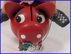 Vintage German Smoker Incense Burner Riding A Pig Piggy Bank Rare