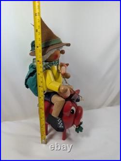 Vintage German Smoker Incense Burner Riding A Pig Piggy Bank Rare