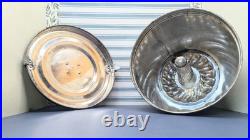 Vintage German Tin Steamed Pudding Mold with Lid Locking Clasps Kugelhopf Bundt