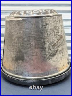 Vintage German Tin Steamed Pudding Mold with Lid Locking Clasps Kugelhopf Bundt