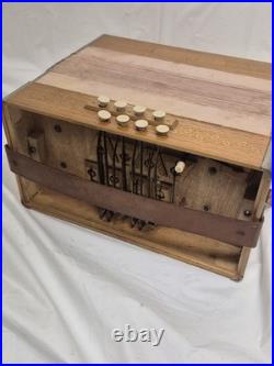 Vintage German Venezia Button Accordion, Steel Reeds, Antique Accordion