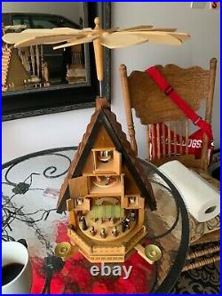 Vintage German Weihnachts Pyramid Christmas 3 Tier Candle Carousel Windmill