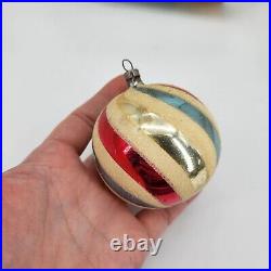 Vintage Glass Shiny Brite & German Christmas Ornaments (12) Mica Stripe Mercury