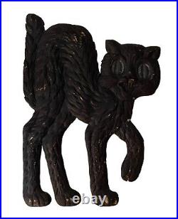 Vintage Halloween German Antique Die Cut Spooky, Scary BLACK CAT