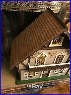 Vintage Handmade Swiss German Chalet Dollhouse