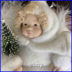 Vintage Heubach German Bisque Face Angel Ornament 10 Tall