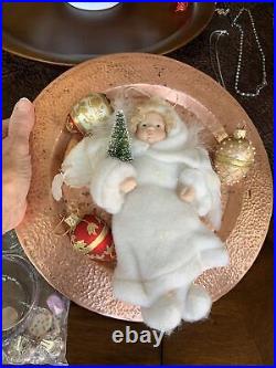 Vintage Heubach German Bisque Face Angel Ornament 10 Tall