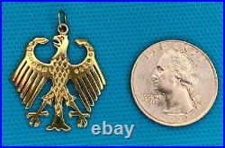 Vintage Manfred Ebert 14K Yellow Gold GERMAN Eagle Pendant Deutschland 4.25gm