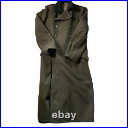 Vintage Men's Heavy Wool Military Winter Trench Coat German NVA K 48-0 Small