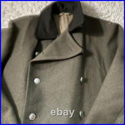 Vintage Men's Heavy Wool Military Winter Trench Coat German NVA K 48-0 Small