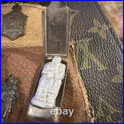 Vintage Mother Mary Hinged Wood Box Shrine Antique German Miniature Statues More