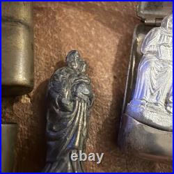 Vintage Mother Mary Hinged Wood Box Shrine Antique German Miniature Statues More