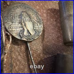 Vintage Mother Mary Hinged Wood Box Shrine Antique German Miniature Statues More