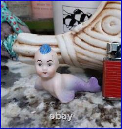 Vintage Original Antique Aquarium Ceramic Bisque German Made Bavarian Mermaid Vintage Original Antique Aquarium Ceramic Bisque German Made Bavarian Mermaid