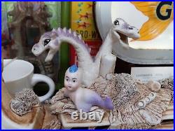 Vintage Original Antique Aquarium Ceramic Bisque German Made Bavarian Mermaid Vintage Original Antique Aquarium Ceramic Bisque German Made Bavarian Mermaid