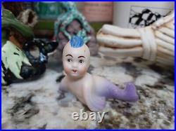 Vintage Original Antique Aquarium Ceramic Bisque German Made Bavarian Mermaid Vintage Original Antique Aquarium Ceramic Bisque German Made Bavarian Mermaid