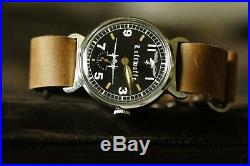 Vintage Pobeda WWII german fighter Rare Watch Military wristwatch leather strap