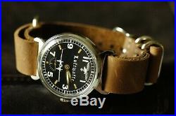 Vintage Pobeda WWII german fighter Rare Watch Military wristwatch leather strap