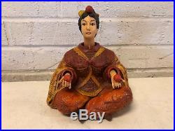 Vintage Possibly Antique German Bisque Porcelain Asian Sitting Woman Nodder 7110