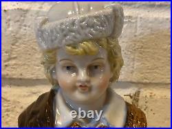 Vintage Possibly Antique German Porcelain Pair of Childern Head Busts