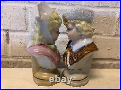 Vintage Possibly Antique German Porcelain Pair of Childern Head Busts