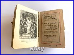 Vintage Rare Antique Beautiful German Travel Prayer Book Gilded Pages Vintage Rare Antique Beautiful German Travel Prayer Book Gilded Pages