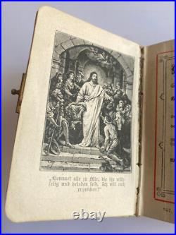Vintage Rare Antique Beautiful German Travel Prayer Book Gilded Pages Vintage Rare Antique Beautiful German Travel Prayer Book Gilded Pages