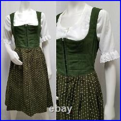 Vintage Salzburger Dirndl German Octoberfest Green Dress with Blouse Size L