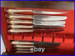 Vintage Silverware 70 Pieces German Silver Plated Flatware Set With Wooden Chest