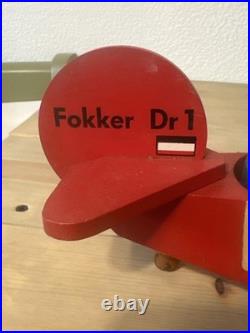 Vintage Steinbach German Smoker music box Red Baron in his Fokker Dr. 1 triplane