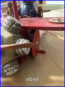 Vintage Steinbach German Smoker music box Red Baron in his Fokker Dr. 1 triplane
