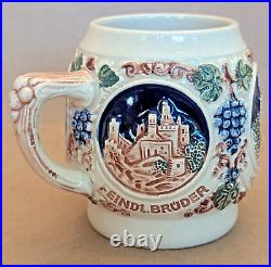 Vintage Stoneware GERZ German Ceramic Tureen Punch Bowl 8 Piece Set with Castles Vintage Stoneware GERZ German Ceramic Tureen Punch Bowl 8 Piece Set with Castles