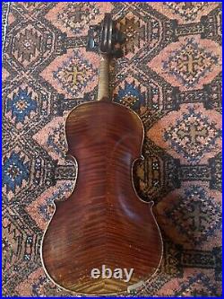 Vintage Unmarked German 4/4 Violin With Beautiful Antiquing