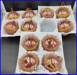 Vintage Wire Wrapped West German Mercury Glass Pink Ornaments Lot Of 11 Read Vintage Wire Wrapped West German Mercury Glass Pink Ornaments Lot Of 11 Read