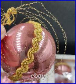 Vintage Wire Wrapped West German Mercury Glass Pink Ornaments Lot Of 11 Read Vintage Wire Wrapped West German Mercury Glass Pink Ornaments Lot Of 11 Read